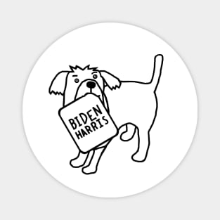 Minimal Dog with Biden Harris Sign Line Drawing Magnet